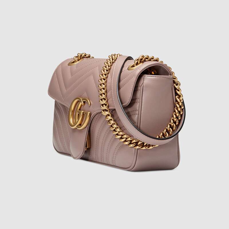 Gucci GG Marmont Small Matelasse Shoulder Bag 443497 Dusty pink